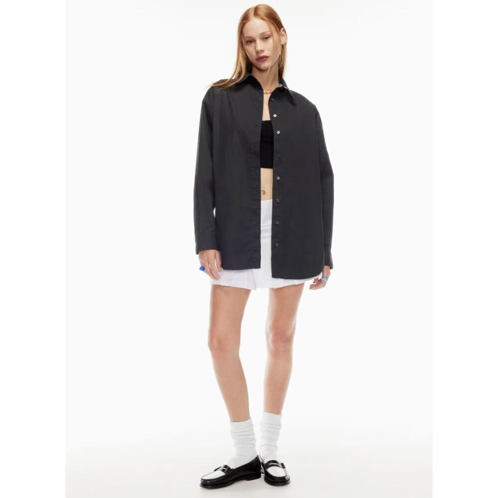 Aritzia Sunday Best Future Shirt Oversized Button Down Black Size Small Cotton